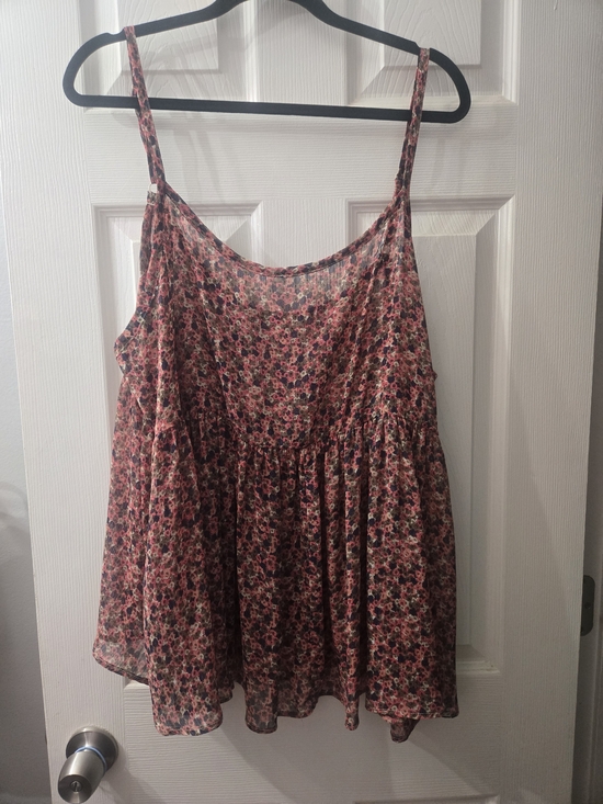 torrid Tops - Torrid Pink Floral Gauzy Spaghetti-Strap Camisole
